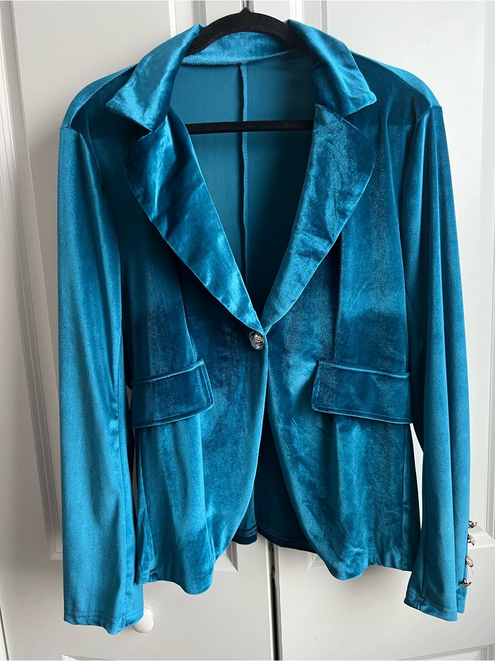 Velvet Blazer, Teal